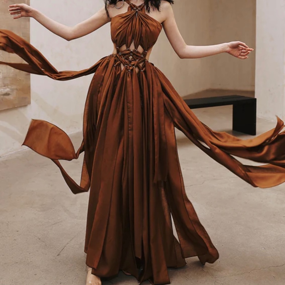 Dark tan dress